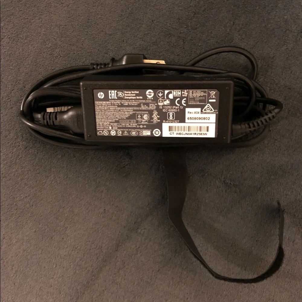 HP Laptop AC Adapter Charger IS 13252 IEC 60950-1 R-41012327 with Cord